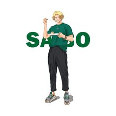 a man holding a plate with the word sao on it in front of his face