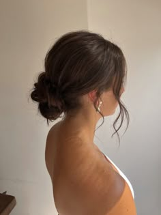 Bridal hairstyles, updos, half up styles, messy buns, ponytails, boho braids, ohio hairstylist, ohio weddings, veil placement, delaware ohio, bridesmaid hairstyles, high buns, slicked back wedding hairstlyle, curly hair, formal styles, low buns, sleek bun Formal Hair Low Bun, Hoco Bun Updos, Hair Up Inspo Hairstyles, Wedding Hair Inspo Updo, Updo With Halter Dress, Low Messy Bun Bridesmaid, Low Bridesmaid Bun, Formal Dance Hairstyles Updo, Hoco Hair Inspo Updo