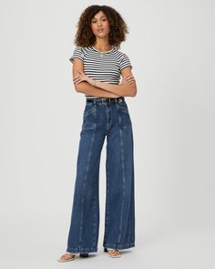 Portia Wide Leg Jean - Bronx Blue | Size 24 Wide Legged Jeans, Late 30s, Work Fits, Men Store, Fashion Jeans, Paige Jeans, Denim Style, Stitch Fix Style, Swimwear Collection