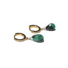 Emerald Earrings Beautiful and lightweight Emerald and Tourmaline Earrings. Made with genuine Emerald. Delicate & lightweight, perfect for everyday wear! Earring hook material: 18k gold plated stainless steel. Made in the USA. Ships in 1 Business Day! Emerald is also called the “Stone of Successful Love”. Emerald opens and nurtures the heart and the Heart Chakra. Its soothing energy provides vitality to the spirit. A stone of inspiration and infinite patience, it embodies unity, compassion, and Taurus Jewelry, Lovepray Jewelry, Jewellery Luxury, Tourmaline Earrings, Luxury Earrings, Earring Hook, Emerald Earrings, Emerald Jewelry, Jewellery Design