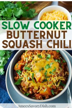 this slow cooker butternut squash chili is an easy and delicious dinner that's ready in under 30 minutes