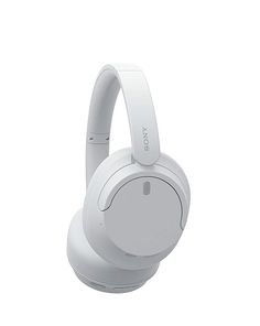 the sony headphones are white and have bluetooths on their headset ears