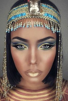 Egyptian Eye Makeup Cleopatra, Cleopatra Halloween Makeup, Egyptian Make Up, Halloween Makeup Sugar Skull