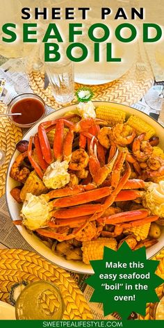 A giant round platter with crab legs, shrimp, potatoes, sausage, corn, and onions on it. Crab Legs Boil, Shrimp Boil In Oven, Country Boil Recipe, Low Country Boil Recipe, Lowcountry Boil, Low Country Boil Party, Shrimp And Crab Boil