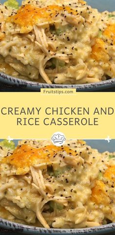 creamy chicken and rice casserole is an easy dinner recipe that's ready in under 30 minutes