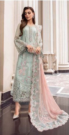 Organza Suits, Raw Silk Fabric, Pakistani Salwar Kameez, Embroidered Chiffon, Pure Chiffon, Embroidered Dupatta, Pakistani Wedding Dresses, Pakistani Designers, Pakistani Outfits