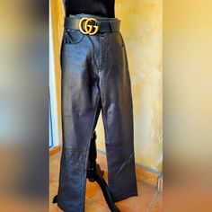 These Remarkable Vintage Buttery Soft Black Leather Pants From The Famous Fog City Leather San Francisco. Very Durable Leather Quality. Classic Timeless Leather Pants Fits Like A Glove. The New Comeback For Black Leather Pants Is Thanks To Beyonc. For The Western Cowgirl Look. Pair These With The Perfect Boots Or Sandals Or High-Heeled Shoes. Any Fashionable Blouse Or Sweater Will Complete This Look. Accessorize With A Gorgeous Belt Or Wear Without A Belt. These Have Been Worn Gently In The 80s. Size 3/4 Small Zipper: 5" Inseam: 27" Flare Width 6" Vintage Great Condition. Gently Worn. Fog City, Cowgirl Look, Black Leather Pants, Western Cowgirl, Soft Black, Blouse Styles, Timeless Classic, Workout Pants, High Heel Shoes