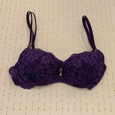 Nwt Very Sexy Purple Push-Up Bra From Victoria’s Secret With Embroidered Overlay Tvd Style, Shifting Motivation, Tvd Dr, Purple Bra, Rhinestone Bra, Body Bra, 2000s Clothes, Vs Lingerie, Purple Bras