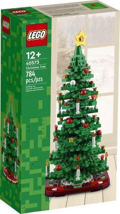 the lego christmas tree is in its box