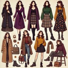 Adventure Fashion Travel Outfits, Uk Autumn Outfits 2024, Cottagecore Acedamia Outfits, Winter Acedamia Outfits, Joy Inspired Outfits, Romantic Capsule Wardrobe Winter, Cottage Core Winter Fashion, Raven Law Outfits, Curly Hair Clothes Outfits