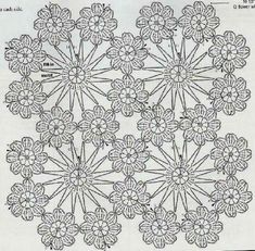 an image of a crocheted doily with flowers on the top and bottom