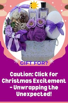 a gift for christmas is shown with the words, caution click for christmas excitement unwrapping the unexpected