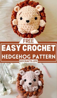 Mini Crochet Hedgehog, Crochet Stuffed Animal Accessories, Crochet Woobles Patterns, Crochet Gopher Pattern, How To Crochet A Hedgehog, Crochet Amigurumi Free Patterns Hedgehog, Amigurumi Woodland Animals Free Crochet, Colorful Amigurumi Free Pattern, Simple Crochet Lovey