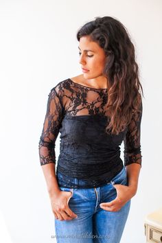 "Our Frida bolero is a versatile lace wrap top with a three-quarter sleeve, perfect as a cover-up for your wedding or evening dress, or as an elegant top to dress up any casual outfit. The top is made in a soft and elastic lace and can be worn in many different ways, wrapped in the front or in the back. SIZING Choose between the standard sizes S/M (US 6-8/EU 36-38, L (US 10-12/EU 40-42) and XL (EU 44-46/US 14-16). To order a top \"made to measure\" please write the following measurements as a no Lace Wrap Top, Lace Shrug, Bridal Shrug, Pink Lace Tops, Yellow Bridesmaid Dresses, Lace Bolero, Lace Blouse Long Sleeve, Bridal Tops, Shrugs And Boleros