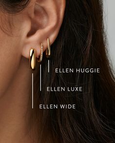 The Ellen Huggie Earrings in 18k Gold Vermeil give you a silhouette you know and love in a trendy, minimalist package.,Metal18k Gold VermeilrWhat Is Vermeil?Vermeil (that’s pronounced ver-may) is a gold plating technique that dates back to the 19th century. While other jewelers plate over less durable metals, our vermeil starts with a Sterling Silver base and is plated with just over 2.5 microns of 18k Gold to create a more timeless piece, worthy of the Demi-Fine name. Learn More About Metals & Huggie Earrings Silver, Spain Trip, School Jewelry, Older Women Fashion, Demi Fine Jewelry, Green Peridot, Silver Prices, Huggie Earrings, Friend Birthday Gifts