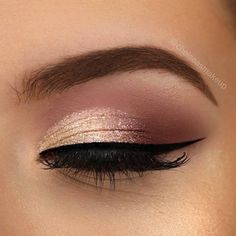 Eyebrows Rose Gold Makeup Looks, Make Up Mata, Rose Gold Eye Makeup, Make Up Gold, Rose Gold Eyeshadow, Gold Makeup Looks, Wedding Makeup For Brown Eyes