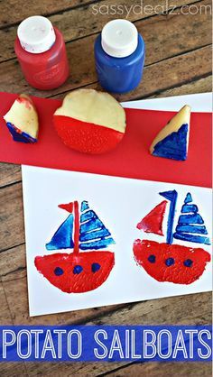 an art project for kids to make sailboats