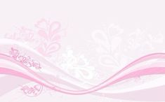 a pink and white background with swirls and flowers on the left side, in shades of light pink