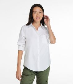 Women's Wrinkle-Free Pinpoint Oxford Shirt, Long-Sleeve Relaxed Fit | Shirts & Button-Downs at L.L.Bean Oxford Cloth Button Down, White Oxford Shirt, Ll Bean Women, Women's Henley, Oxford White, Popover Shirt, Sale Sale, Plaid Flannel Shirt, Oxford Shirt