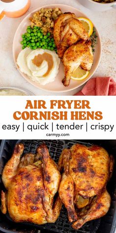 air fryer cornish hens are easy and quick to prepare for the grill