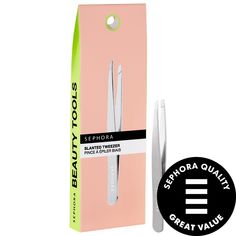 A stainless-steel slant tip tweezer that precisely removes hair to achieve expertly shaped brows. What Else You Need to Know: This Slant Tweezer is made from high-quality stainless steel that can withstand repeated sterilization. The slanted tip allows for expert precision and ease when removing hair from the brows Shaped Brows, Tweezers Eyebrows, Sephora Collection, Makeup Tools, Hair Removal, Sephora, Eyebrows, Need To Know, Stainless Steel