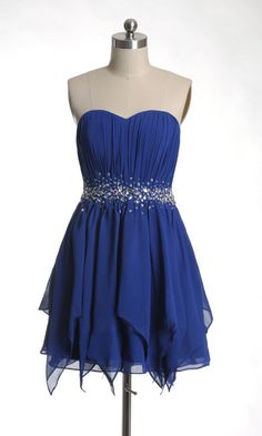 Dresses With Crystals, Royal Blue Homecoming Dresses, Royal Blue Bridesmaid Dresses, Navy Blue Prom Dresses, Royal Blue Shorts, Bridesmaid Dresses Strapless, Hoco Dress, Wedding Blue