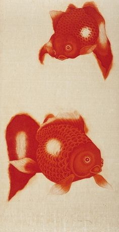 two red fish with white spots on them