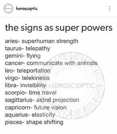 the signs as super powers are shown in this screenshoter's handout