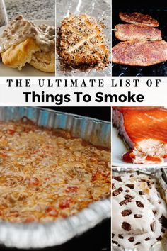 Smoked recipes Smoker Cooking Recipes, Smoker Grill Recipes, Easy Smoker Recipes, Smoker Recipes Electric, Bbq Smoker Recipes, Traeger Cooking, Pellet Smoker Recipes, Traeger Grill Recipes, Try Everything