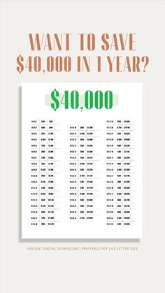 a poster with the words, want to save $ 10, 000 in 1 year?