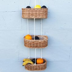 ✓Three-tier hanging basket for storing vegetables and fruits. Made of willow rod and willow tape. The baskets are tied between the light-colored cotton rope. The willow baskets are very beautiful and will fit into any kitchen interior.Outside the baskets are slightly coated with transparent acrylic water-based varnish. In turn, it perfectly protects the baskets from external factors and makes them even stronger. If you want the baskets completely uncoated, let us know. Also, the baskets can crackle when pressed. This is normal and natural for willow. ✓There might be slightly difference in color due to different monitor settings ✓ Dimensions: full height - 37 '' (94cm) outer basket width - 10.2 inches (26cm) the height of the basket itself is 4 inches (10.5 cm) outer basket width - 4.7 inch Hanging Baskets Kitchen, Hanging Fruit Basket, Wall Basket Storage, Basket For Kitchen, Hanging Fruit Baskets, Storing Vegetables, Rustic Baskets, Kitchen Basket Storage, Basket Kitchen