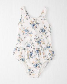 Vintage Floral Print Toddler Recycled Ruffle Swimsuit | carters.com Willow Outfits, Toddler Girl Swimsuit, Toddler Swimsuit, Childrens Swimwear, Toddler Swimsuits, Olivia Grace, Baby Swimsuit, Baby Swag