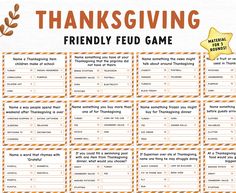 a printable thanksgiving game for kids to play