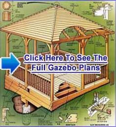 a wooden gazebo with instructions to build it