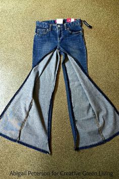 an image of a pair of jeans that have been cut into the shape of a bell