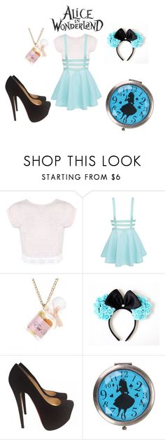 "Alice in Wonderland" by geekyhearts on Polyvore featuring Miss Selfridge, Disney and Christian Louboutin Disney Inspired Outfits, Fantasy Make-up, Florida Weather, Food Decor, Eve Outfit, Casual Cosplay, Fashion Diy, Themed Outfits, Trending Fashion