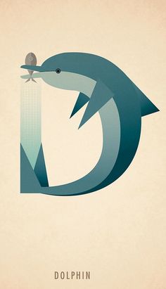 a dolphin with a hat on it's head in the shape of a letter d