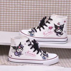 Kawaii Cartoon High Top Canvas Shoes Notice: Size is one size smaller than normal, please choose one size up Upgrade your shoe game with these Kawaii Cartoon High Top Canvas Shoes. Made with durable canvas and featuring a cute cartoon design, these shoes will make a statement while keeping your feet comfortable. Plus, the high top style provides extra support and protection. Perfect for any fashion-forward individual looking for both style and functionality. Casual Sneakers With Anime Print And Round Toe, Casual Sneakers With Anime Print, Cute Lace-up Canvas Shoes With White Sole, Harajuku Anime Print Sneakers With Round Toe, Harajuku Style Anime Print Round Toe Sneakers, Cute Cartoon Print Sneakers For Streetwear, Harajuku High-top Sneakers With Anime Print, Cute Low-top Canvas Sneakers, Cute Cotton Sneakers With Round Toe