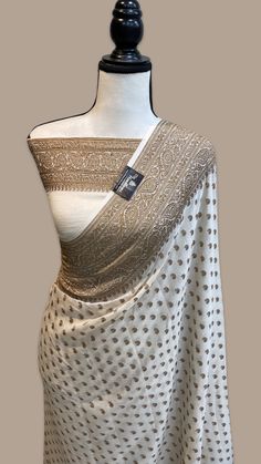 White Banarasi Saree, Banarasi Georgette Saree, Saree Heavy, Traditional Blouse Designs