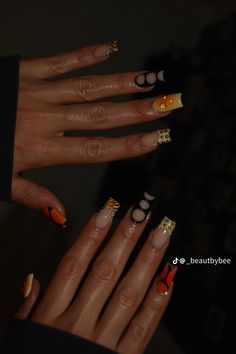 Nail Inspo Builder Gel, Pinup Nails Vintage Style, Fall Nail Short Nails, Orange Fall Nails Short, Vacation Nails Jamaica, Halloween Nail Ideas 2024, Maximalist Nails Square, Cute Gel X Nail Designs, Shirt Nail Design Ideas