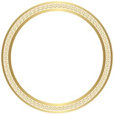 a gold circle frame with intricate designs