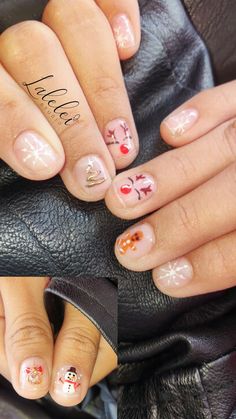 #uñas #navidad #diseñosuñas #Manicura #niñas Girls Christmas Nails Kids, Nails Elegant, December Nails, Nails For Kids, Easy Kids, Holiday Nails, Christmas Girl, Beauty Nails