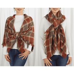 The Elegant Essence Plaid Shawl is perfect for cold weather. Shawl Outfit Fall, Elegant Essence, Cold Wedding, Shawl Outfit, Plaid Shawl, Outfit Layout, Crochet Clothing, Plaid Scarf, Cold Weather