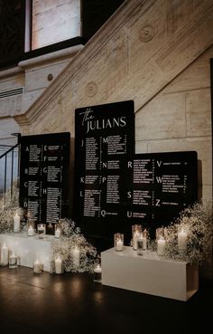 Black and White Seating Chart Wedding Seating Chart Black, Creative Wedding Seating Chart, Seating Chart Black, Seating Chart Ideas, Seating Arrangement Wedding, Monochrome Weddings, Chart Ideas