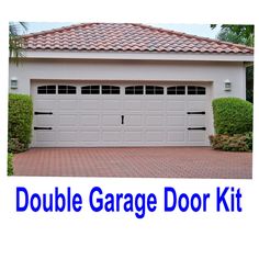 a garage door with the words double garage door kit