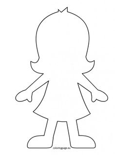 People Template Free Printable, Girl Template, Doll Template, Paper Doll Printable Templates, Body Template, School Coloring Pages, Paper Dolls Printable