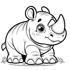 rhinoceros coloring pages for kids