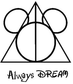 harry potter's house logo with the words always dream in black and white on it