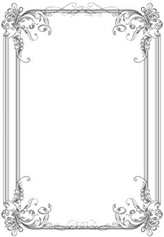 an ornate frame with scrolls and swirls on the edges, in black and white