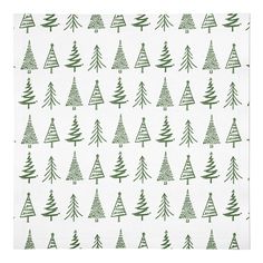 a green and white christmas tree print napkin